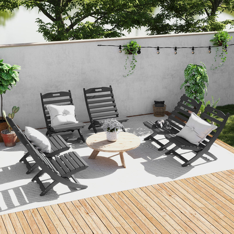 Chaises Adirondack pliantes pour l'extérieur, Gris