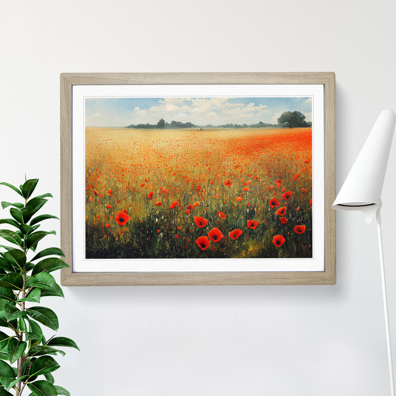 Poppy Field Watercolour Vol.4 - Framed Print, 25cm H x 34cm W x 2cm D