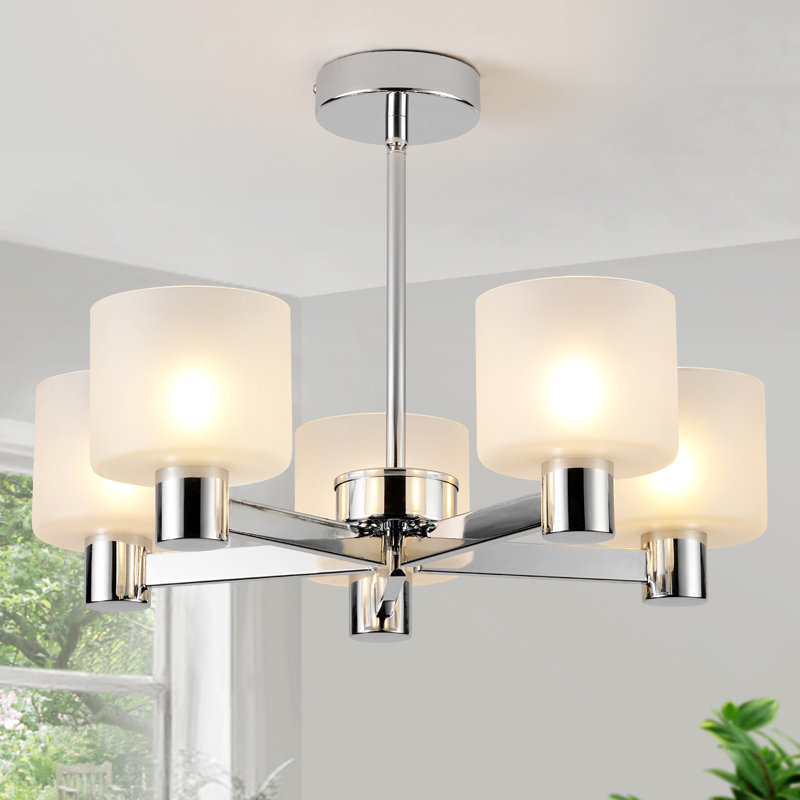 Glass Semi Flush Mount, White