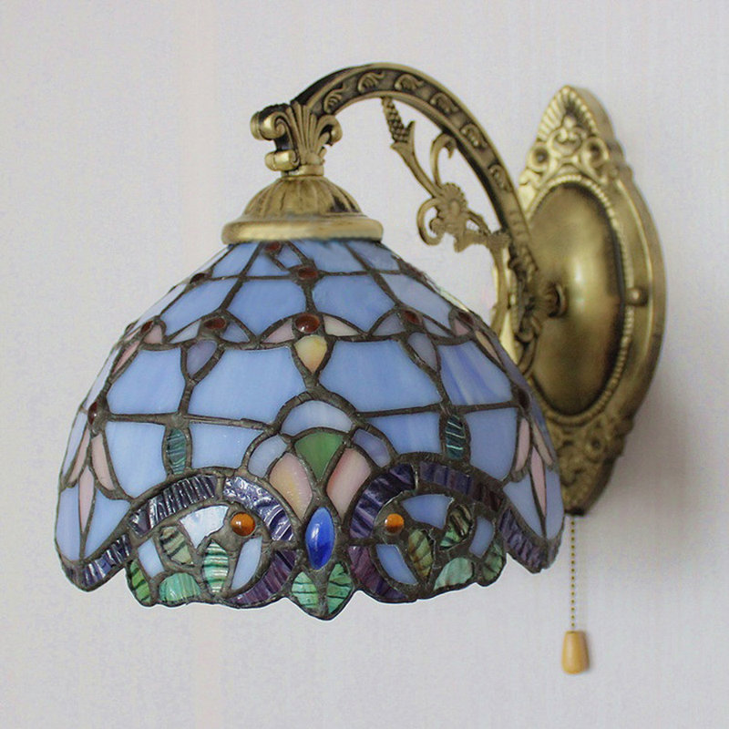 Altgeld Armed Sconce, Blue/Black/Green