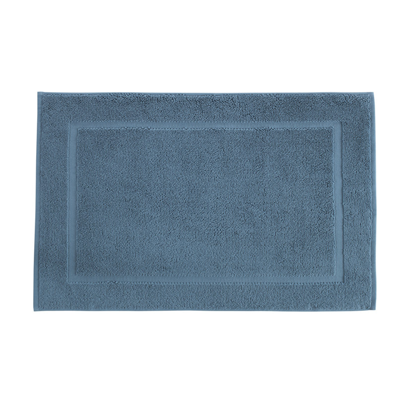 Tapis de bain de couleur unie Lerins, Bleu pierre