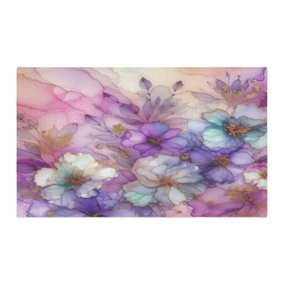 Tapis tressé lilas scintillant