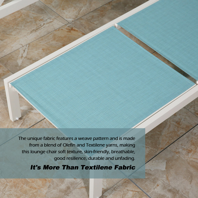 Etter Outdoor Rust-Resistant Metal Chaise Lounge, Teal