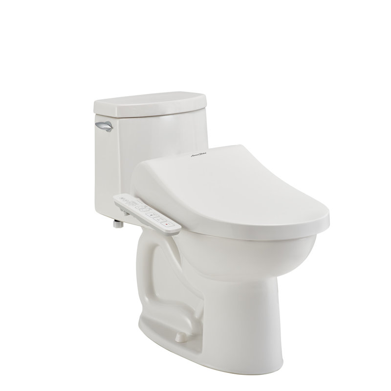 White Elongated Bidet Toilet Seat with Side Panel