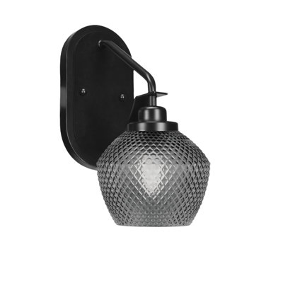 Scituate Wall Sconce Shown In Black, 6" Smoke Glass