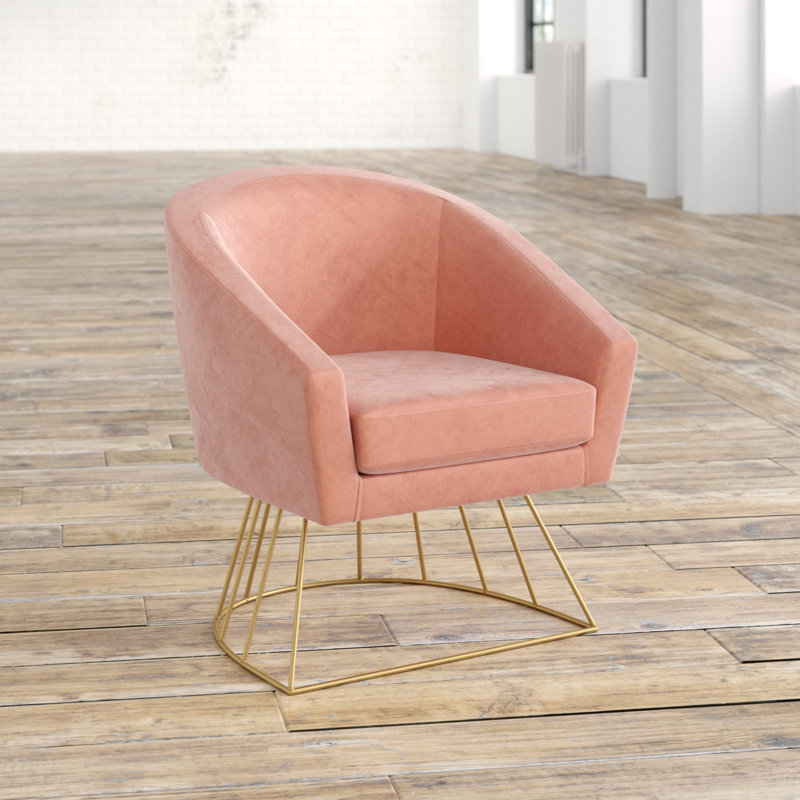 Fauteuil d'appoint Angelina, Rosé / doré