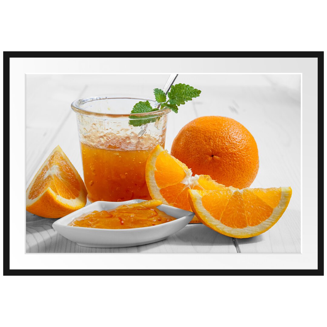 Gerahmtes Poster Orangen Marmelade Orangensaft