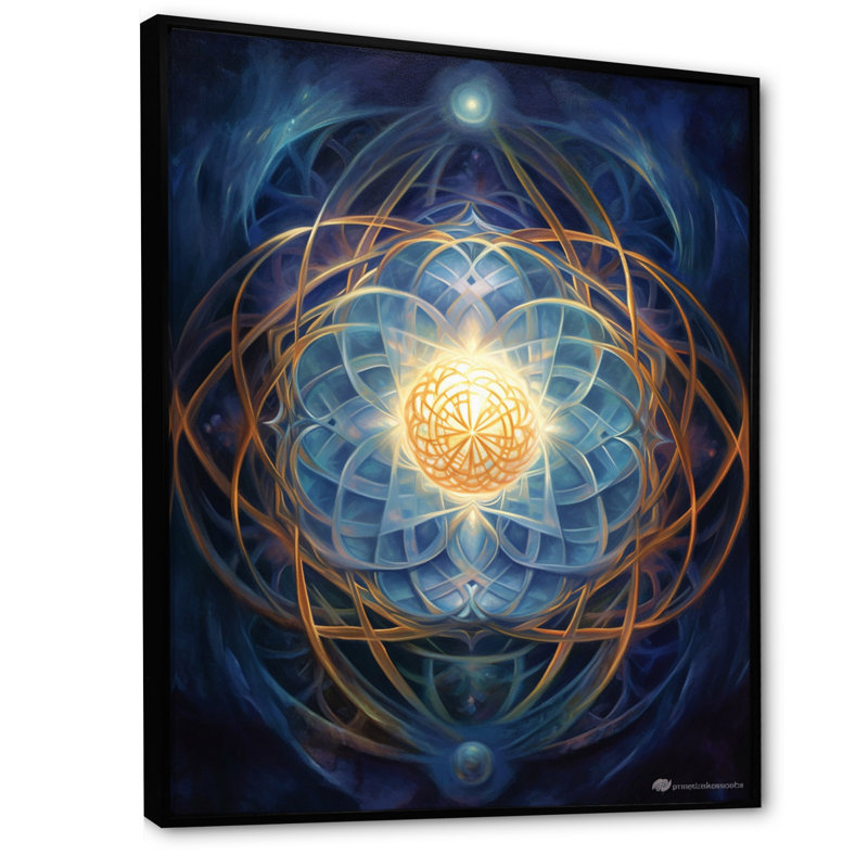 Mystal Mandalas I - impression, H 32 po x l 16 po x P 1 po, Cadre flottant noir
