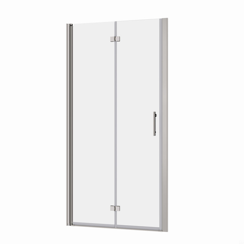 1 3/8" Adjustment,Universal Pivot Shower Door, With 1/4" Tempered Glass, Silver