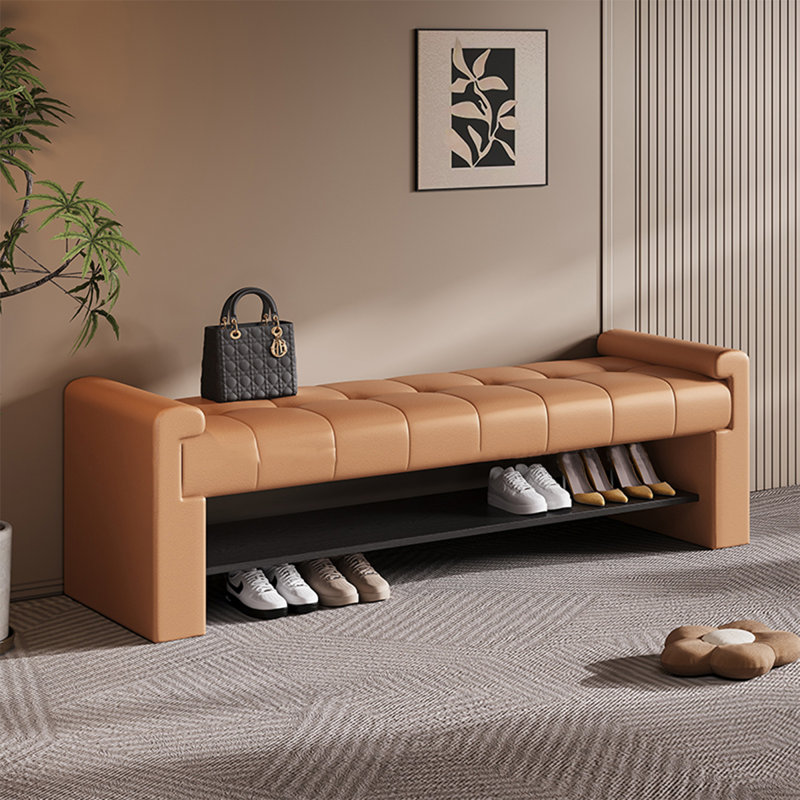 Banc rembourré, Orange, H 18,90 po x l 47,24 po x P 15,75 po