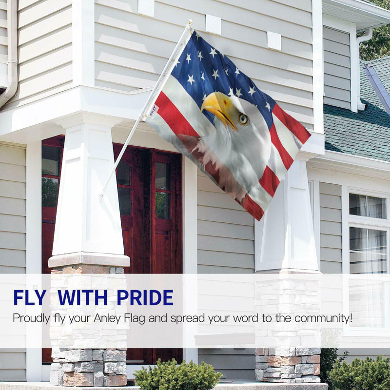 Patriotic Bald Eagle 3x5 Feet Polyester House Flag with Brass Grommets