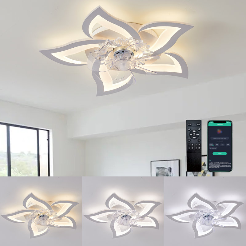 Ceiling Fans With Lamps And Remote, Reversible Dc Motor, 6 Speed, Dimmable, Memory Function, For Bedroom.