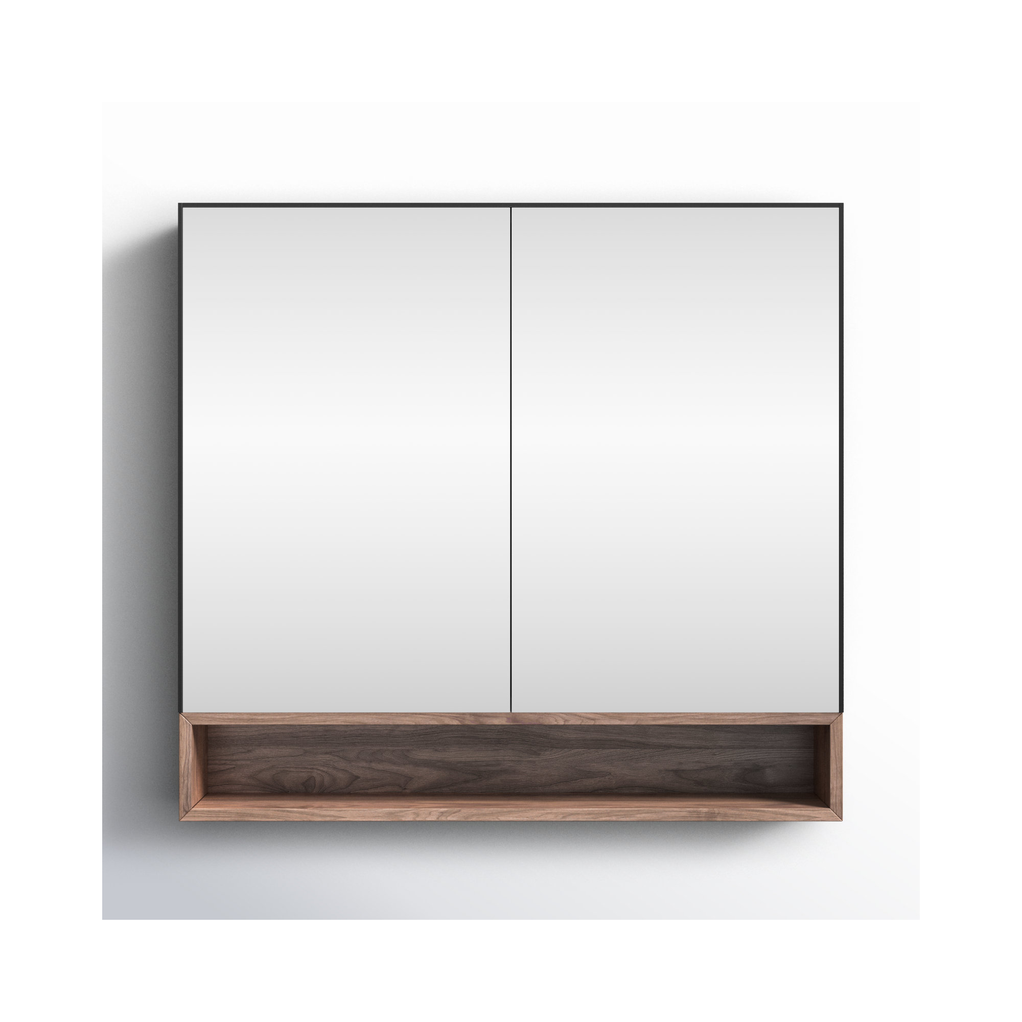 Tito Medicine Cabinet 36-Inch, Matte Black/Walnut