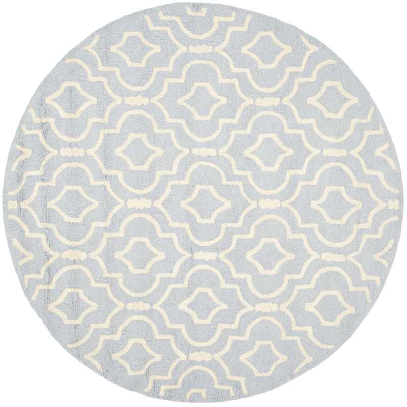 Cannen Hand Tufted Wool Geometric Rug, Round 6'