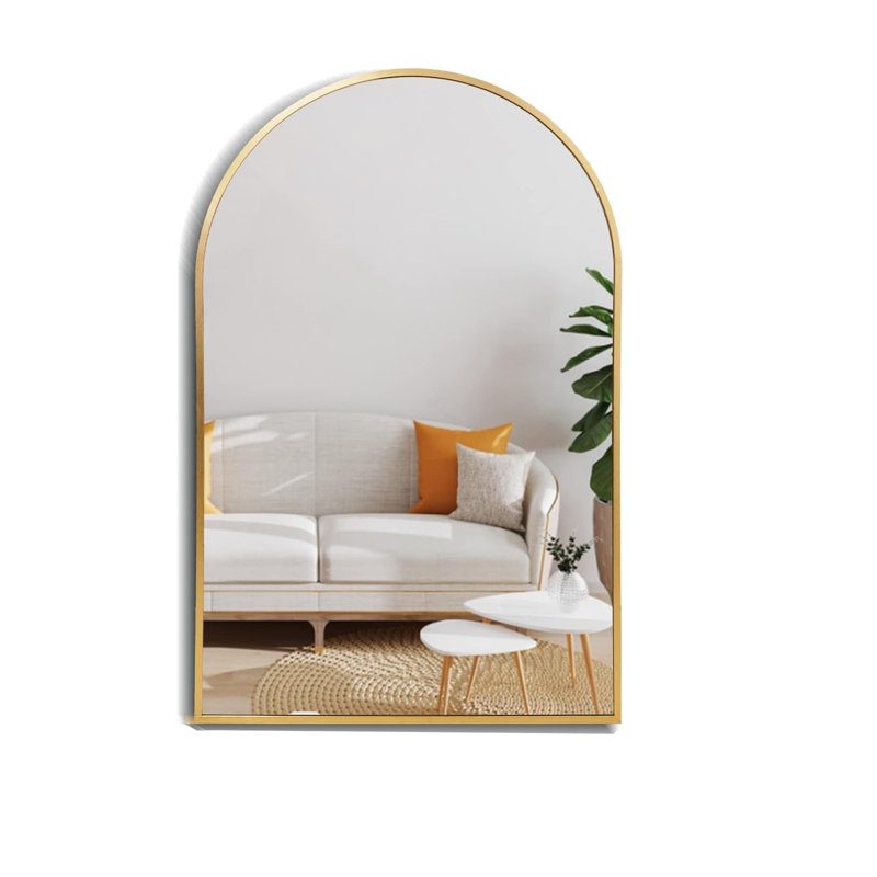 Kolodny Aluminum Arch Wall Mirror, Silver, 24" x 36"