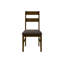 Chaise de salle à manger, hauteur 37 po, ensemble de 2, rembourrée, latérale, salle à manger, cuisine, bois brun, tissu brun, transitionnel