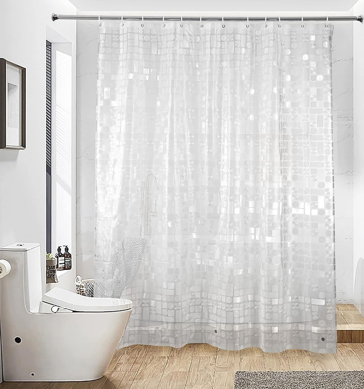 Latitude Run® Mirisa Ethylene Vinyl Acetate Geometric Shower Curtain