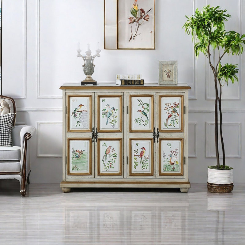 Four-door large capacity storage accent cabinet