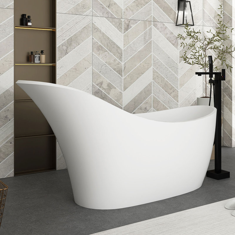 66 po X 29 po  Baignoire de trempage autoportante à surface solide