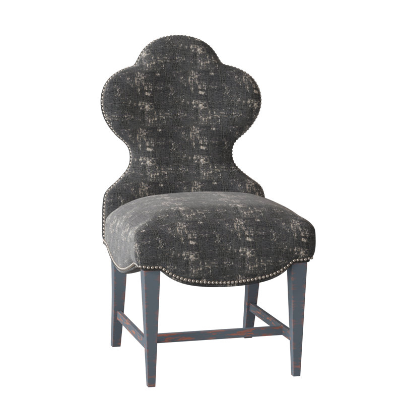Ace Of Clubs Dining Chair, Vintage Ebony, Polished Nickel Small, Margaret Uniform