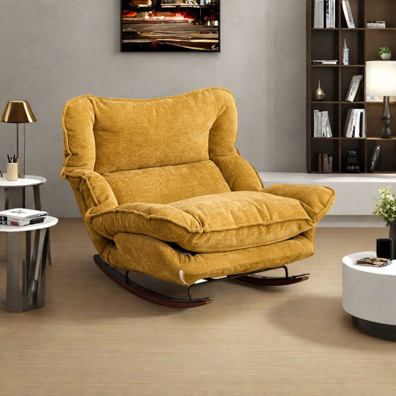 Chaise berçante tendance et confortable, Jaune