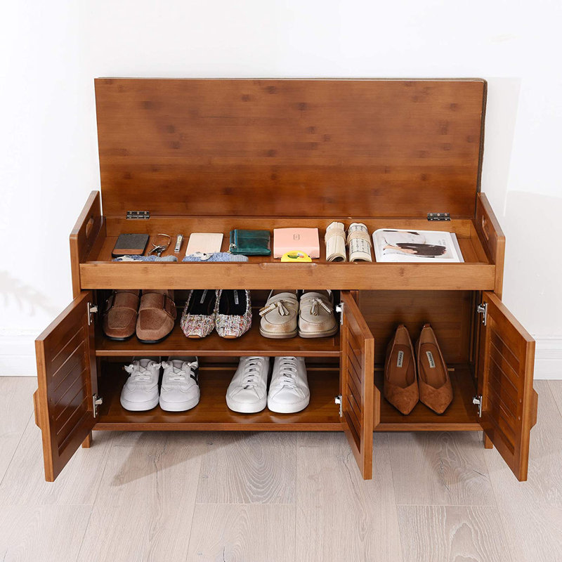 Banc de rangement pour chaussures 7 paires avec coussin - Range-chaussures multifonctionnel