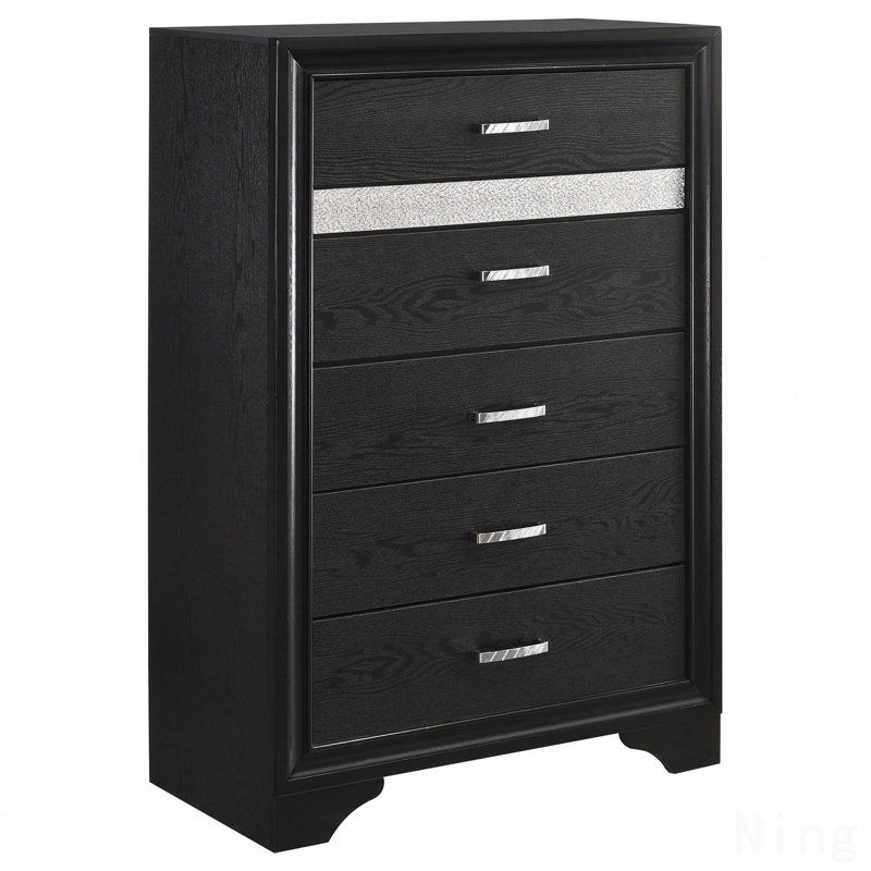 6-Drawer Bedroom Chest (Chest Of Drawers), Black