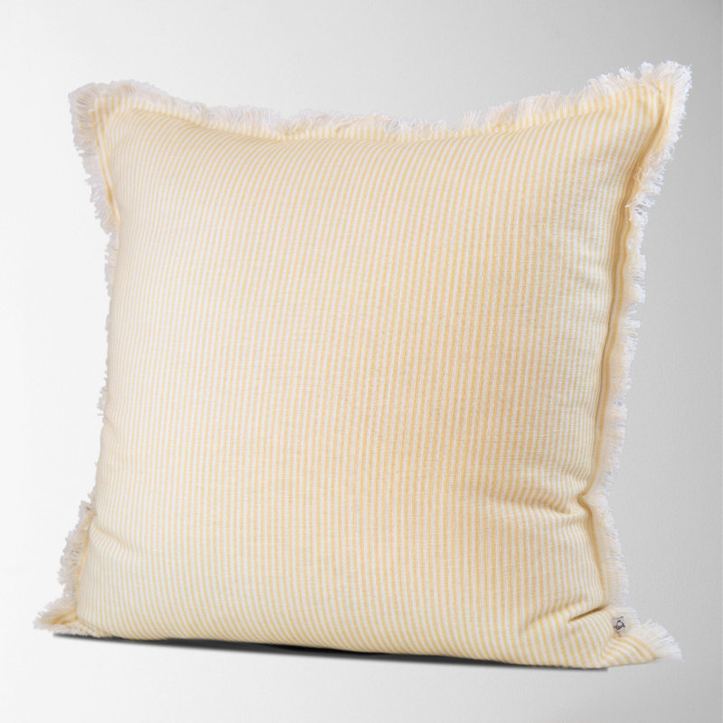 Floral Cotton Pillow Cover, Gold