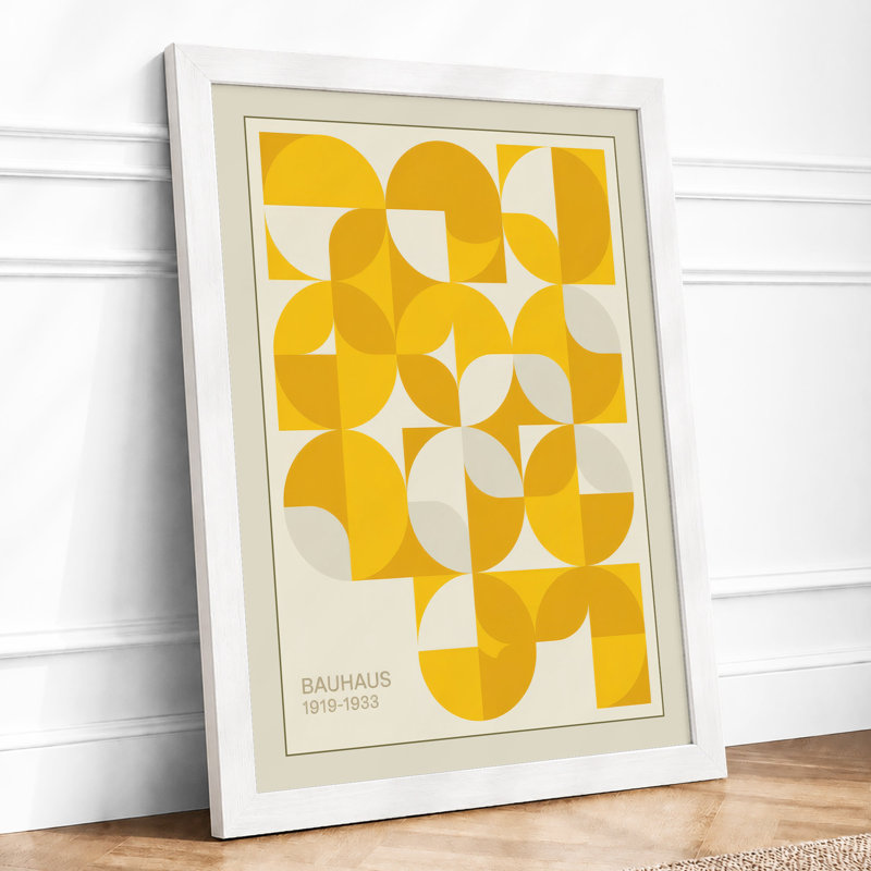 Circles Grid Geometric - Framed Print, A3 - 42.0 x 29.7 cm, White