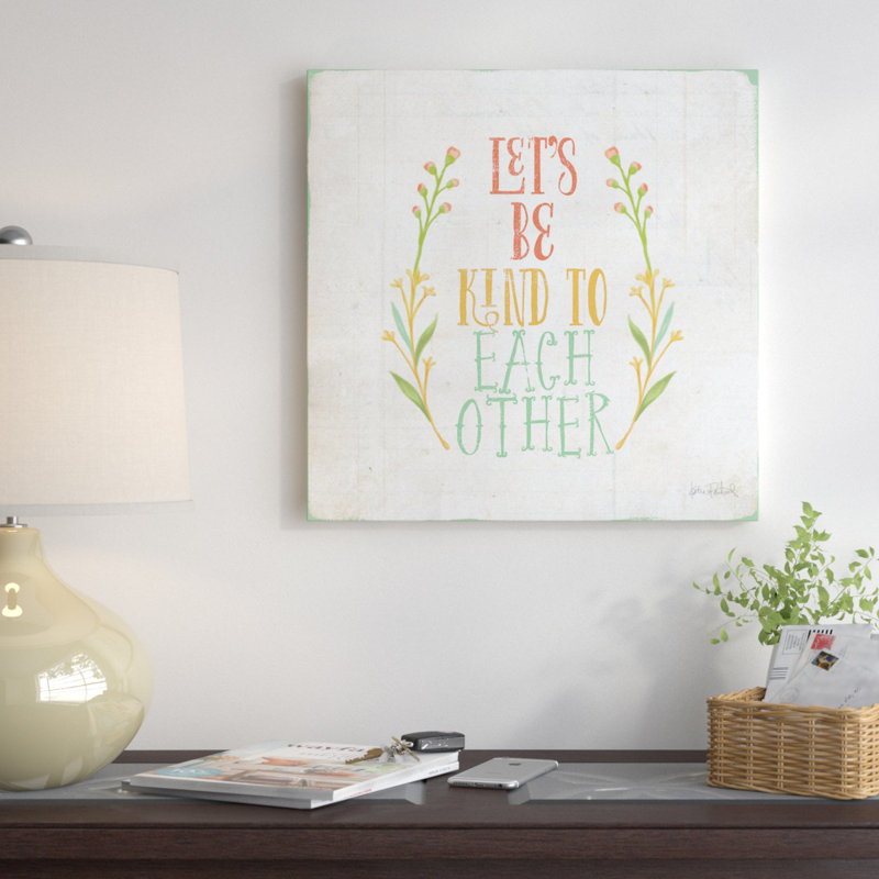 « be kind i », art textuel sur toile, H 12 po x l 12 po x P 1,5 po