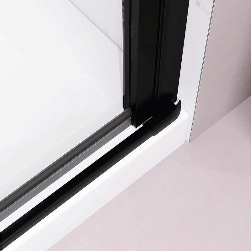 Porte de douche à pivot demi-cadre 32 "- 33 3/8" X 72 "avec verre trempé 1/4"
