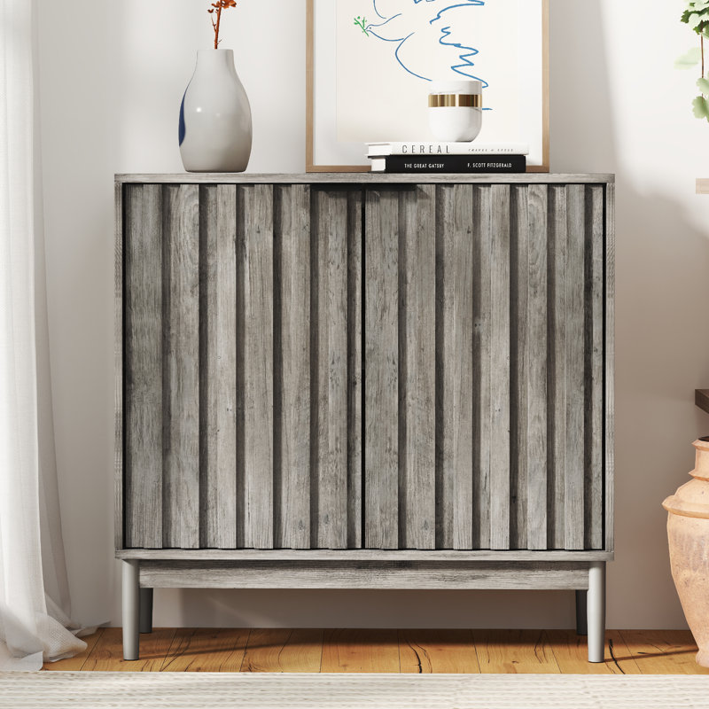 Grazyna Fluted 2-Door Sideboard, Gray