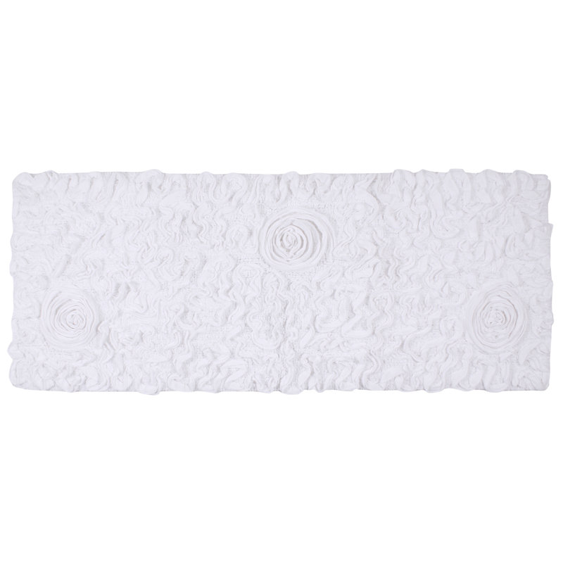 Skak Cotton Bath Rug, 21" W x 54" L, White