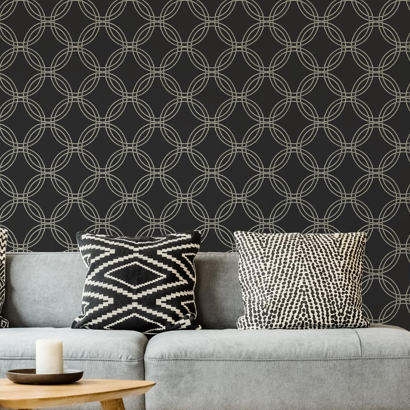 Superfresco Easy Serpentine Geometric Wallpaper, Black