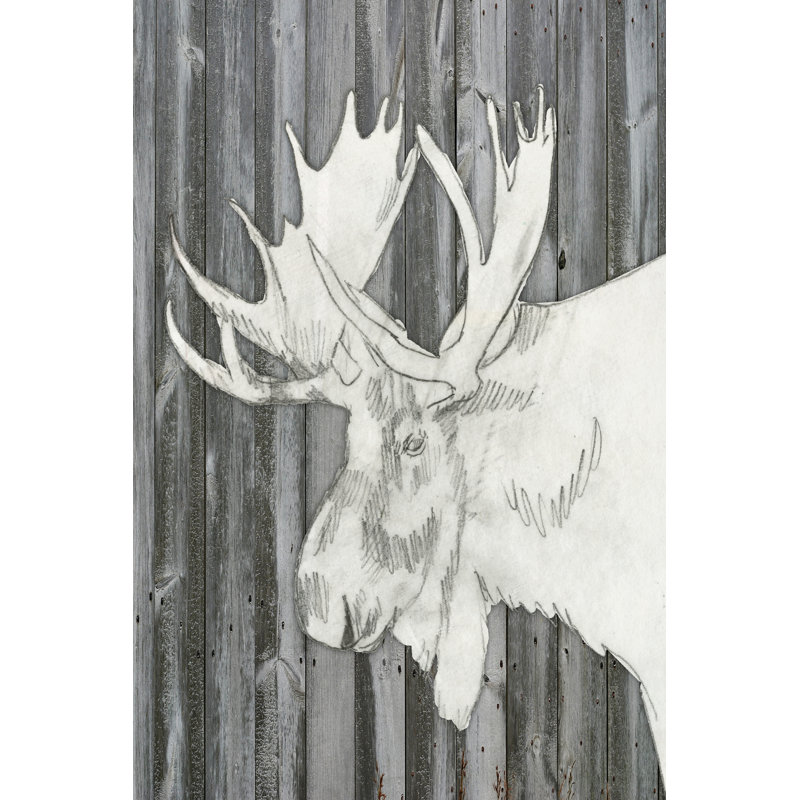 Barnwood Lodge Sketch I 1 Piece Wrapped Canvas Wall Art, 91cm H x 61cm W