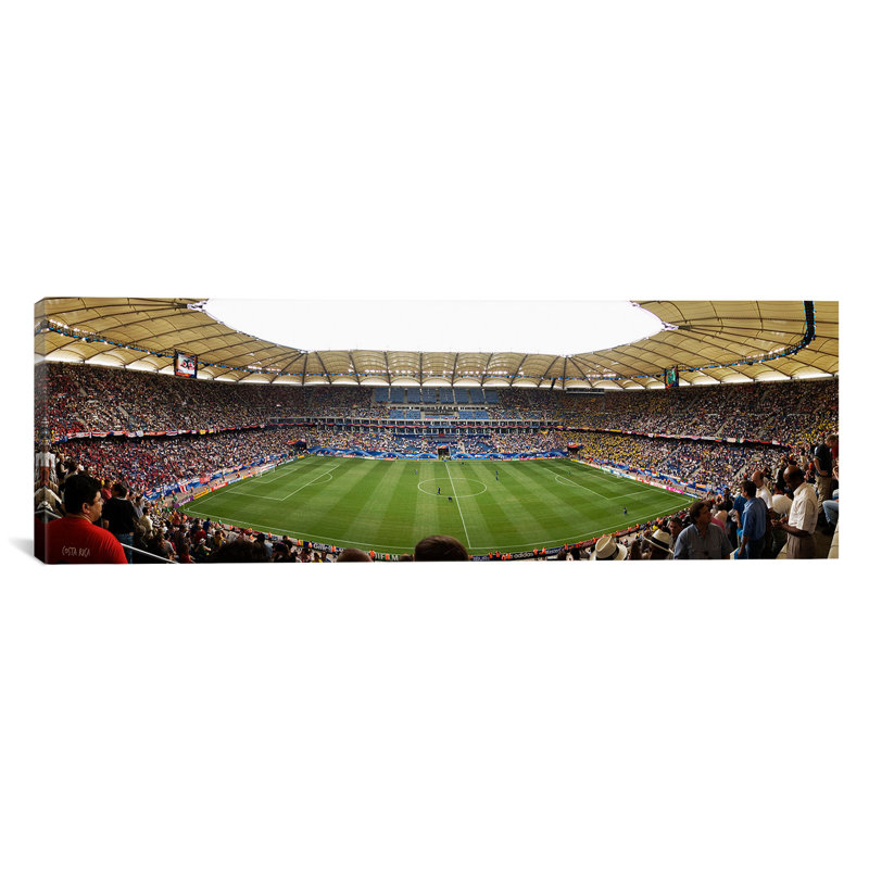 Reproduction d'art sur toile, "Stade panoramique pour regarder un match de football", Hambourg, Allemagne, Toile tendue