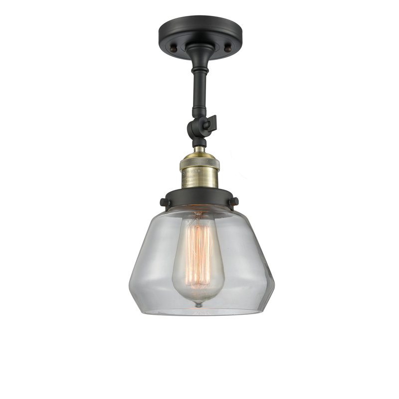 Plafonnier semi-encastré à 1 lumière de 7 po Rivka, Transparent, Ampoule DEL 6 watts Vinage, Bronze huilé