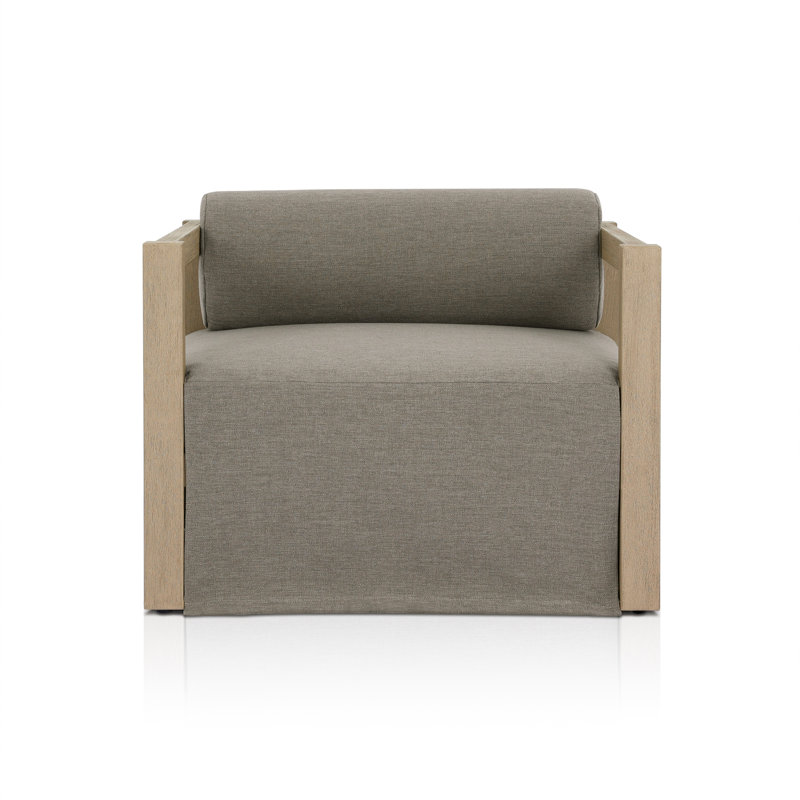 Verley Teak and Gray Outdoor Lounge Chair with Cushion