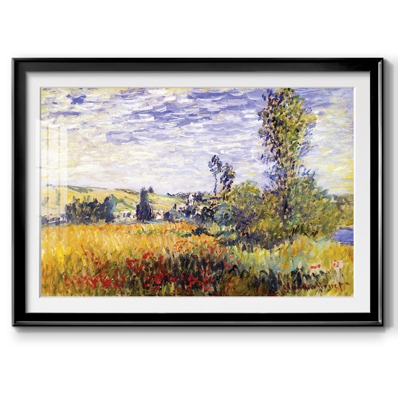 Vetheuil par Monet, reproduction d'art encadrée, Noir, H 30 po x l 44 po x P 1,5 po