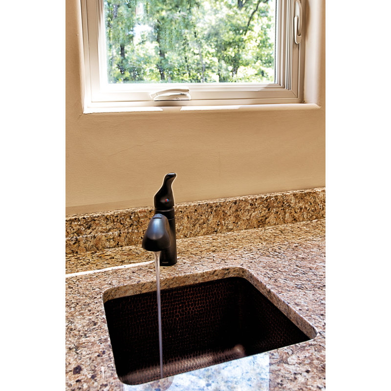 16" Rectangular Hammered Copper Bar Sink in Oil Rubbed Bronze