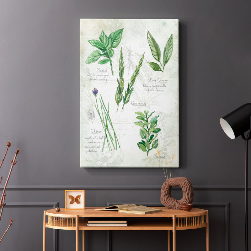 Fresh Herbs I -Gallery Wrapped Cavas, 36" H x 24" W