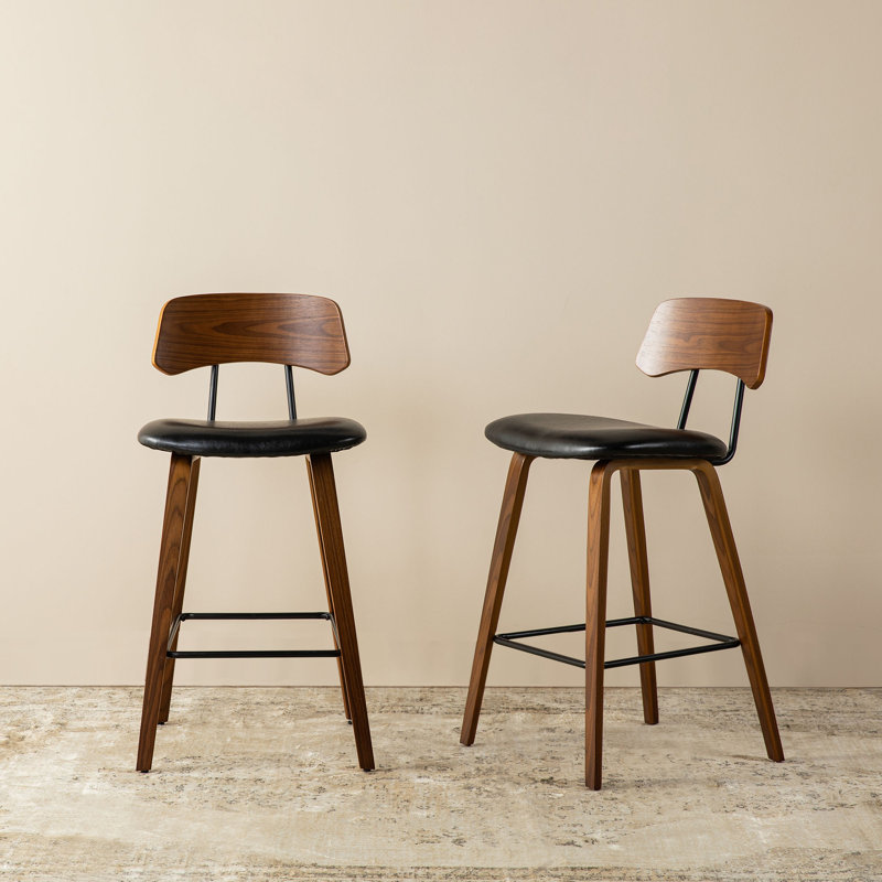 Tabouret de comptoir 27 po en similicuir noir 