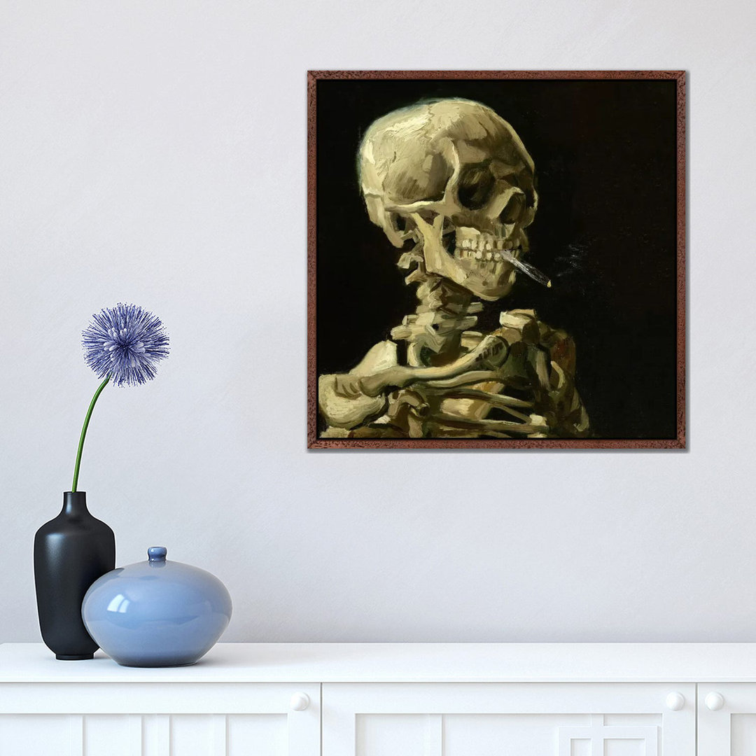 Head Of A Skeleton With A Burning Cigarette by Vincent Van Gogh - Painting on Canvas