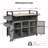 52.8"W Wicker Outdoor Grill Cart with Extended Plastic Wood Table Top, Rolling Kitchen Island on Wheels with Storage Cabinet, for Patio Backyard Garden Poolside, Double Handle Design-880511587
