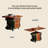 47.09"Brown Solid Wood Mobile Coffee Table