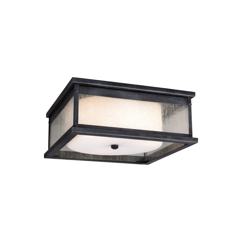 Pediment 2 - Light Outdoor Flush Mount, Dark Weathered Zinc