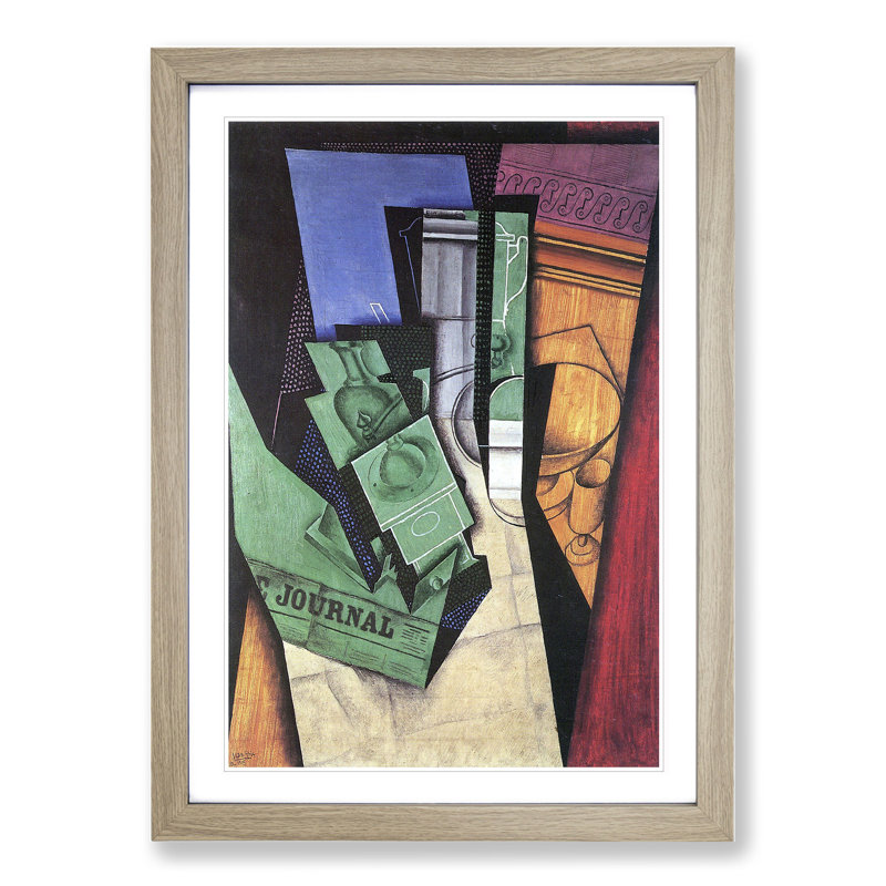 Breakfast by Juan Gris - Picture Frame Graphic Art, 65cm H x 48cm W x 2cm D, Oak