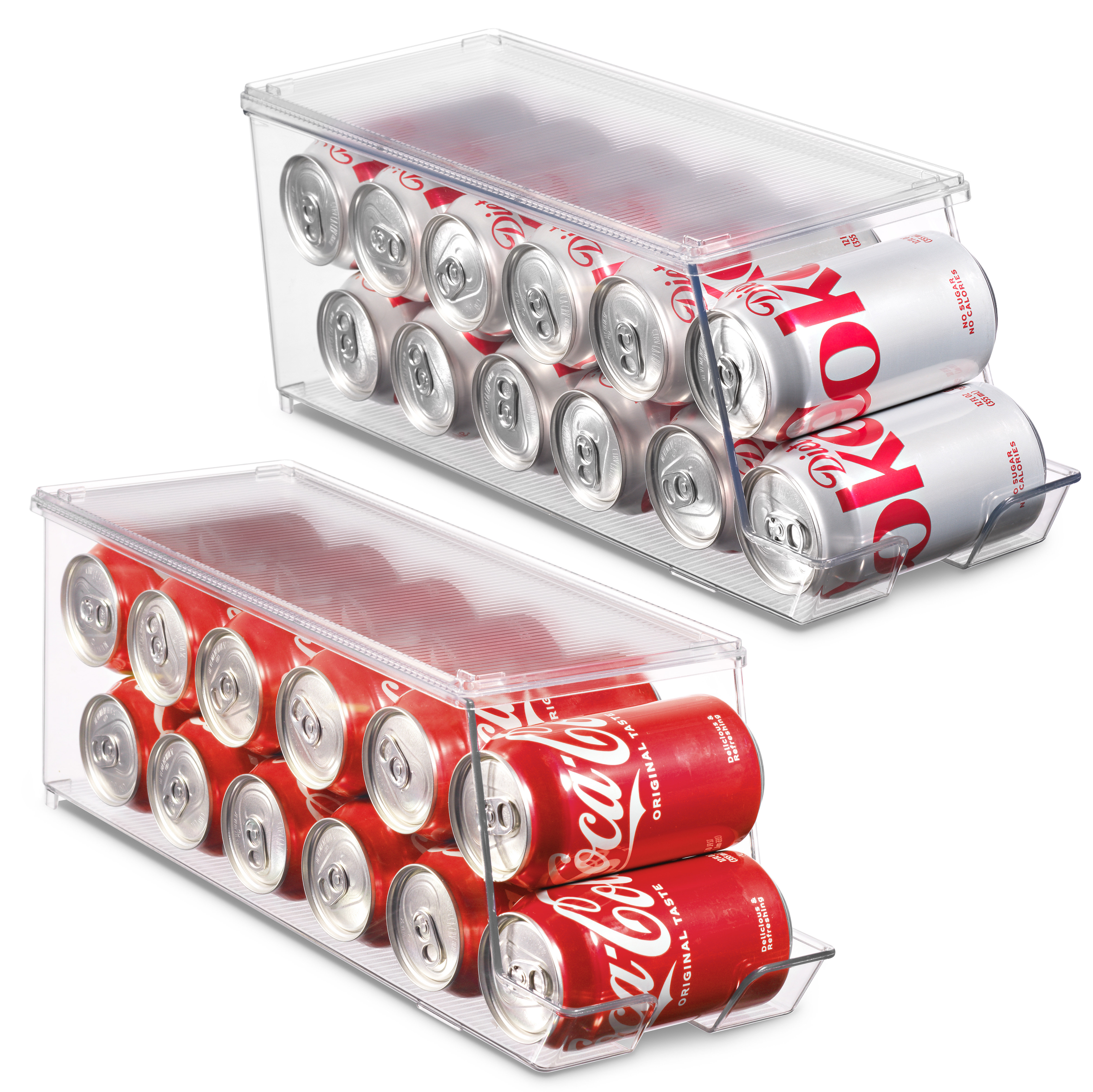 Prep & Savour Set Of 2 Soda Can Dispensers Stackable Refrigerator Organizer Bins Holds 12 Cans & Reviews | Wayfair
