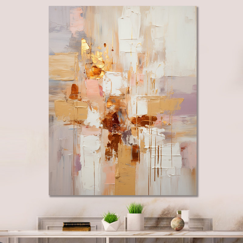 «Sudden Blossoming» en or rétro - impression, Toile tendue, H 40 po x l 30 po