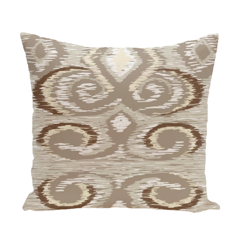 Housse et insert de coussin carré Ikat's Meow, H 20" x l 20" x P 1", Taupe